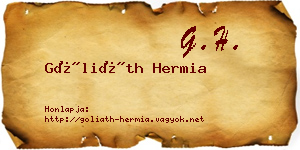 Góliáth Hermia névjegykártya